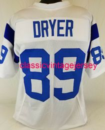 Men Women Youth Fred Dryer Custom Sewn White Football Jersey XS-5XL 6XL