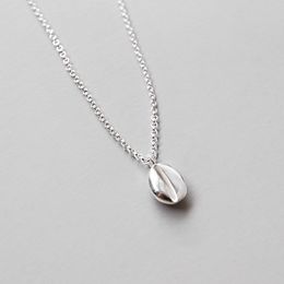 -100% authentisch 925 Sterling Silber Halskette Koreanische Trendige Kaffeebohnen Anhänger Halsketten Für Frauen Fine Schmuck ymn124