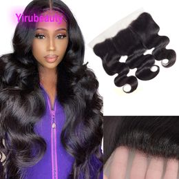Peruvian Transparent 13X4 Lace Frontal Baby Hair Yirubeauty Body Wave Straight Deep Wave Frontals Natural Colour 12-24inch