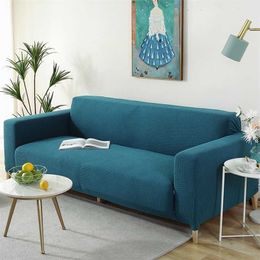 Blue Sofa Cover Elastic L Corner Couch Cotton for Living Room Universal Bed Slipcovers Angle Sheath Case 3seater 211116