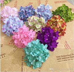 12 Renk Yapay Çiçekler Ortanca Çiçek Kafaları Düğün Parti Dekorasyon Malzemeleri Simülasyon Sahte Çiçek Baş Ev Süslemeleri