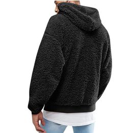 Fashion 2021 Men's coat spring Thick Warm Sweater Oversized Fleece Hoodies Pullover Autumn Solid Hooded Streetwear Tops