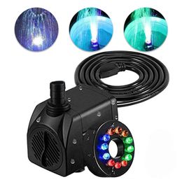 LED Electric Mini Water Pump With Colorful Lights Outdoor Low Noise Fountain Adjustable Water Pump Home DeCor Fountain Pump