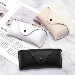 Black White Leather Spectacle Case Waterproof Soft Texture Eyeglass Case Women Man Glasses Box Multicolor Bag