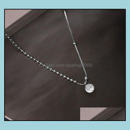 Chains Necklaces & Pendants Jewelrychains Fashion Luck Bead Chain Necklace Clavicle "Lucky" Letter Charm For Women Jewellery Gifts S-N554 Drop