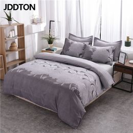 JDDTON Classical Embroidery Bedding Set 2020 New Arrival 2/3 pcs Solid Color Set Simple Style Quilt Cover and Pillowcase BE123 C0223
