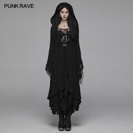 rave halloween costumes Canada - Women's Trench Coats PUNK RAVE Women Steampunk Retro Hooded Sweater Halloween Costume Gothic Woolen Cardigan