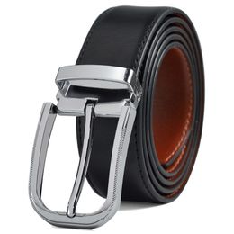 2019 High-quality men's high-end design leather men's belt, 2 buckle double-sided business men's belt and Exquisite box grop123 X0726