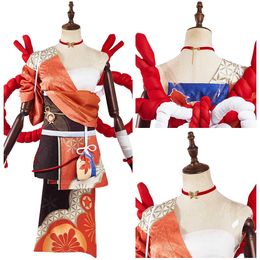 Genshin Impact Yoimiya Cosplay Costume Outfits Halloween Carnival Suit Y0903