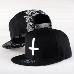 Ball Caps Embroidery Cross Snap Back Baseball Cap Teenagers Flat Brim Girls Young Man Summer Spring Hat