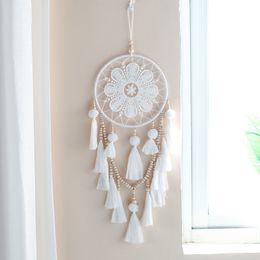 Wood Bead Tassel Handmade Pendant Hanging for Home Window Decor Wind Chimes Wall Car Hanging Decor