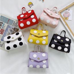 Children dots princess handbag Girl polka dot Chain messenger Bag kids PU casual Accessories Purse one shoulder bags