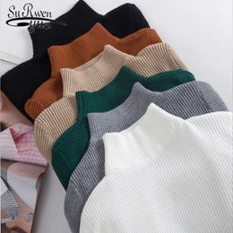 Spring Autumn Winter Turtleneck Sweaters Long Sleeve Pullovers Slim-fit Korean Sweater Short Tight Clothes lady Casual 210527