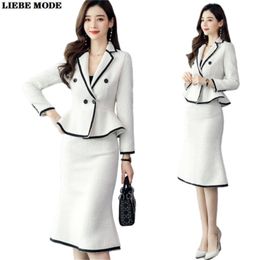 Chaqueta Blanca Traje De Falda Negro Oferta Online | DHgate.com