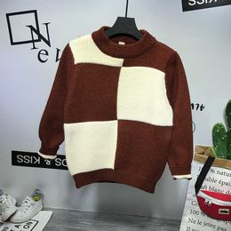 Child Colorblock Sweater Pullover Cotton Quality Sweater Autumn Winter Children's Clothing Baby Boy Clothes Kids Top Sweaters Y1024