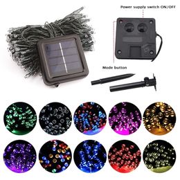 50/100/200 Led Solar Fairy Lights Outdoor Waterproof Street Garland Houses Christmas Garden Decorations String Light Strip Chain Y200903