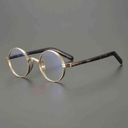 Fashion Sunglasses Frames Vintage Glasses Frame Men Pure Titanium Retro Round Optical Eyewear Myopia Reading Prescription Women Clear Eyegla