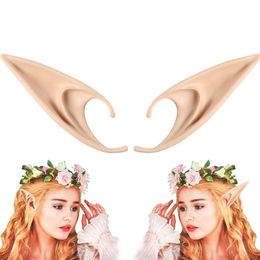 10pairs Party Supplies Latex Elf Ear Pixie Dress Up Costume Soft Pointed Goblin Ears Cosplay Halloween Props Easter Decoration Christmas Cosplay Gifts