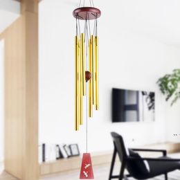 new Grace Deep Resonant home Antique Metal Wooden 6 Tube Windchime Chapel Bells Wind Chimes Ornament Handicraft Gift EWF6598