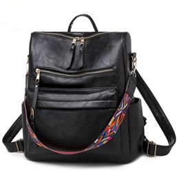 Backpack Women Purse Waterproof Nylon PU Leather Rucksack Lightweight School Shoulder Traval Bag