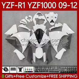 OEM Bodywork For YAMAHA YZF R1 1000 CC YZF1000 YZF-R1 ALL White 2009 2010 2011 2012 MOTO Bodys 92No.69 YZF-1000 YZF R 1 1000CC 2009-2012 YZFR1 09 10 11 12 Fairing Kit