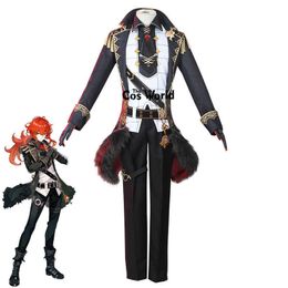 Genshin Impact Diluc Ragnvindr Uniform Outfit Games Customize Cosplay Costumes Y0903