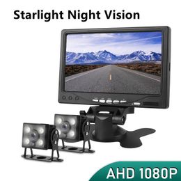 Car Rear View Cameras& Parking Sensors Jansite AHD Camera 1080P Truck Starlight Night Vision Backup 7 Inch Vehicle Reverse Monitor For Bus