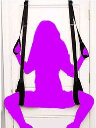 Bondages Adjustable Sex Swing Slings On The Door Game Bondage Strap Hang Over with Durable Handcuffs and Thighcuffs 1122