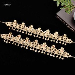 Fashion Gold Tassels Head Chain Jewellery Chain Headband Head Crystals Piece Hair Band Gold Head Accessories Women X0726