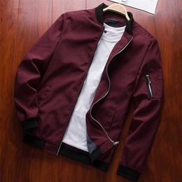 AEMAPE Brand Windbreaker Zipper Windbreaker Jacket Men Bomber Jacket Thin Slim Long Sleeve Baseball Jackets Male Outwear 211103