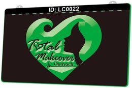 LC0022 Total Makeover Outreach Beauty Light Sign 3D Engraving