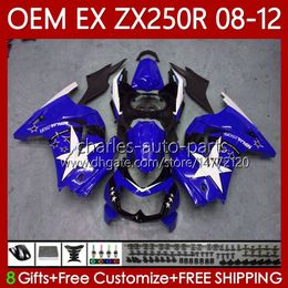 OEM Injection For KAWASAKI NINJA EX ZX 250R EX250 ZX250 R Fairing 2008-2012 81No.168 EX-250 ZX250R EX250R 2008 2009 2010 2011 2012 ZX-250R 08 09 10 11 12 Bodys Blue blk white