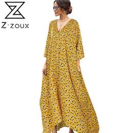 Women Dress V Neck Batwing Sleeve Dot Print Bohemia es Sexy Long Floral Maxi Irregular Plus Size es 210524