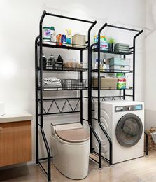 Hooks & Rails Over The Rack Stainless Steel Toilet Cabinet Shelving Kitchen Washing Machine Paper Holder Home Organizer