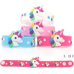 NEWUnicorn Silicone Bracelet 4 Colour Cartoon Wristband Kid Girls Jewellery Fashion Silicone Unicorn Bracelet Children Gift Toy RRB12480