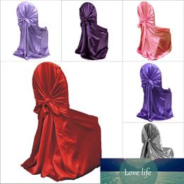 Modern Satin fabric Chair Cover Big size long back Europe style seat Chair Covers for Restaurant Hotel Wedding Party Banquet