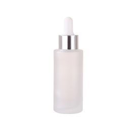 2021 Frost Glass Dropper Bottle 30cc 30ml PIpette Dropper Vial 1oz Glass Sample mini Container with white black cap