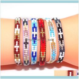 Tennis Jewelrytennis Handmade Braided Rope Adjustable Bracelets Woman 100% Japanese Imports Of Rice Beads Mixed Color Beaded Bracelets1 Drop