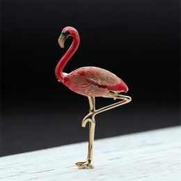Pins, Brooches Est Design Red Enamel Pin Flamingo Bird Women Men's Metal Animal Brooch Pins Banquet Broche Kids Gift Scarf Buckle