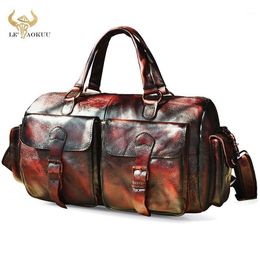 Briefcases Men Natural Leather Heavy Duty Design Wine Travel Briefcase Fashion Portfolio Organiser Tote Laptop Shoulder Messenger Bag 1097