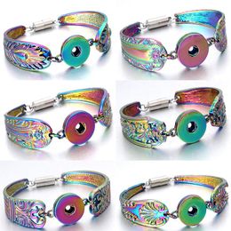 New Snap Jewelry Colorful Magnetic Snap Bracelet Snap Button Bangles Fit 20mm 18mm Button Metal Silver Color Bracel jllpvr