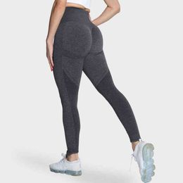 2022 Stretchy Gym Tights Seamless Leggings Scrunch Vital Rise Yoga Pants High Waist Sport Gym Leggings Running Pants Women H1221
