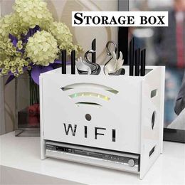 Grande capacidade multicamada wi-fi caixa de armazenamento de armazenamento 2/3/4 camada de camada Caixa de cabo sem fio sundries bracket 210922