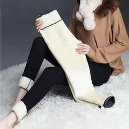 SVOKOR Winter Warm Leggings For Women Velvet Leggings Cold-resistant Plus Velvet Black Pants Winter Clothes 201109