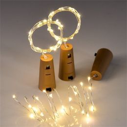 Included Batteries 10PCS 1M 2M LED String Lamps Wine Bottle Stopper Light Cork Shaped For Party Wedding Decoration Y200903