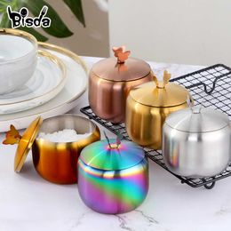 Stainless Steel Seasoing Can Salt Bottle with Lid Household Kitchen Utensils pepper jar Spice Storage Tank Outdoor Barbecue Tool