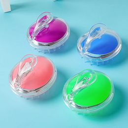 Kristal şeffaf şampuan fırça kafa masajı şampuan masaj fırça banyo fırçası silikon meridyenler şampuan tarak üreticisi