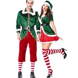 Costume da elfo di Babbo Natale per cosplay di Natale di coppia amante