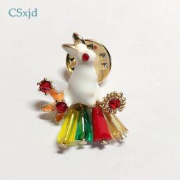 Pins, Brooches CSxjd Brooch Jewelry Cute Enamel Crystal Little Animals Dress Clothes Micro Chapter Women