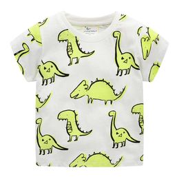 Jumping Metres Animals Tees Tops for Baby Boys Girls Summer Clothing 100% Cotton Kids T shirts Dinosaurs Toddler 210529